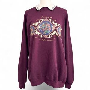 Vintage Gopher Sport Collared Crewneck Sweatshirt XL Floral Graphic